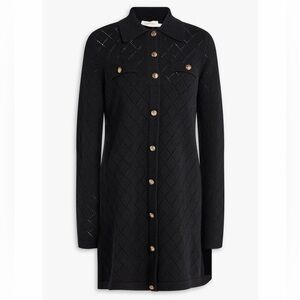 ZIMMERMANN Pointelle-knit Wool Mini Dress In Black Size 0